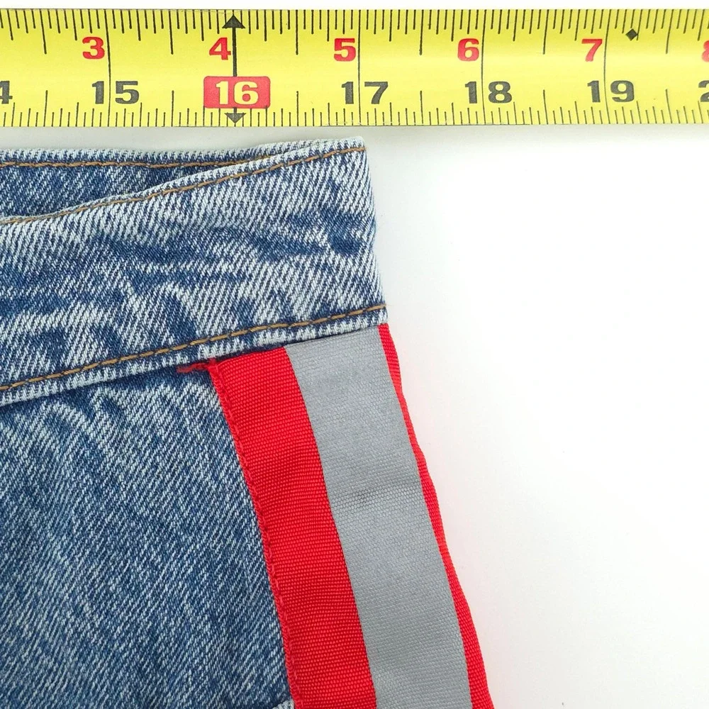 Levi's 512 Mens Slim Taper Jeans 34x32 Blue Red Reflective Side Stripe
